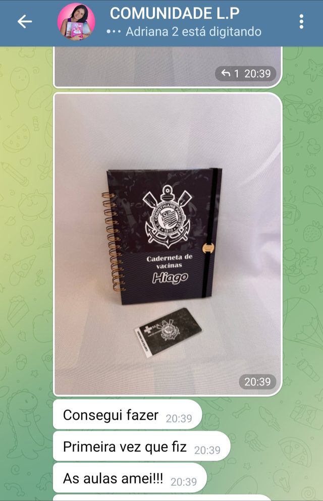 Print da comunidade com caderneta de vacinas personalizada